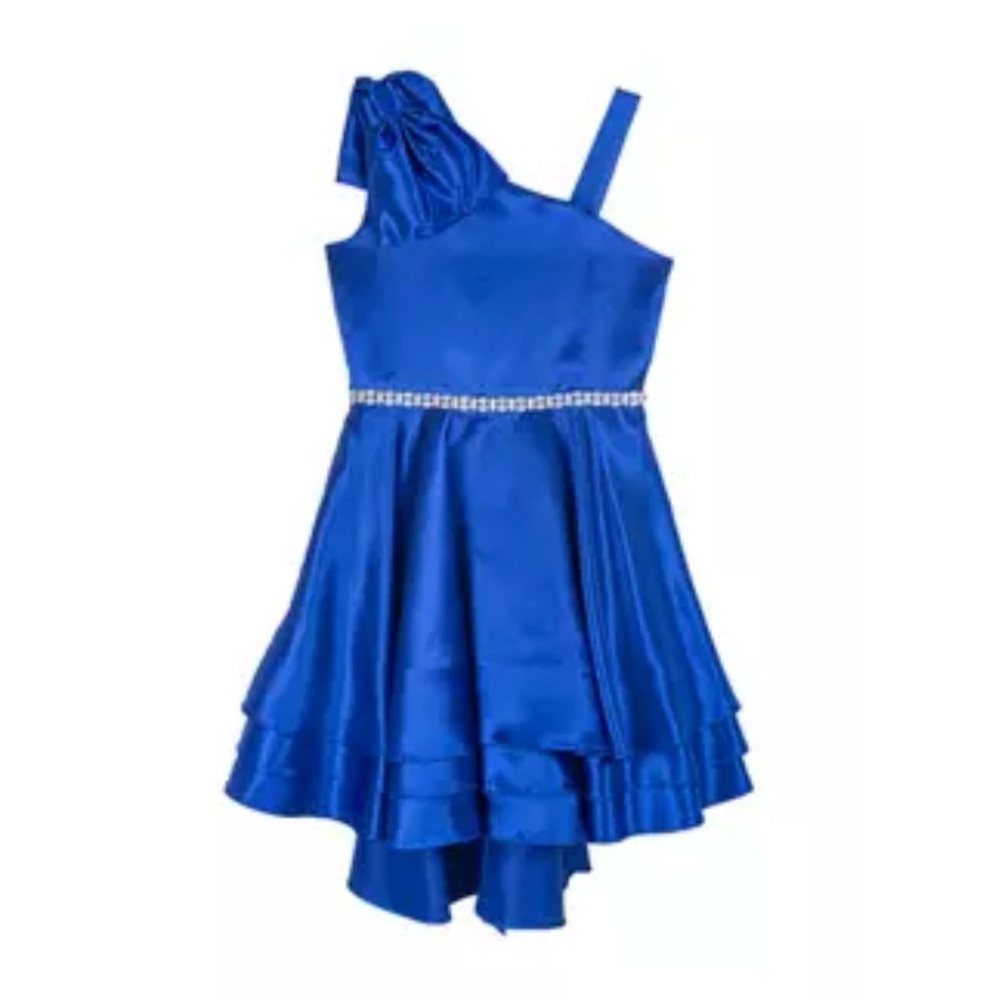 Elegant Blue One-Shoulder Dress